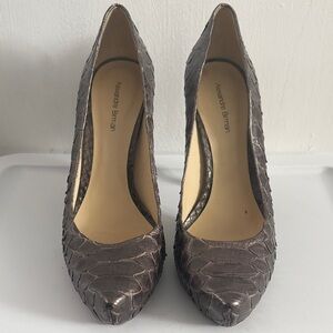 Alexandre Birman Grey Snakeskin Heels